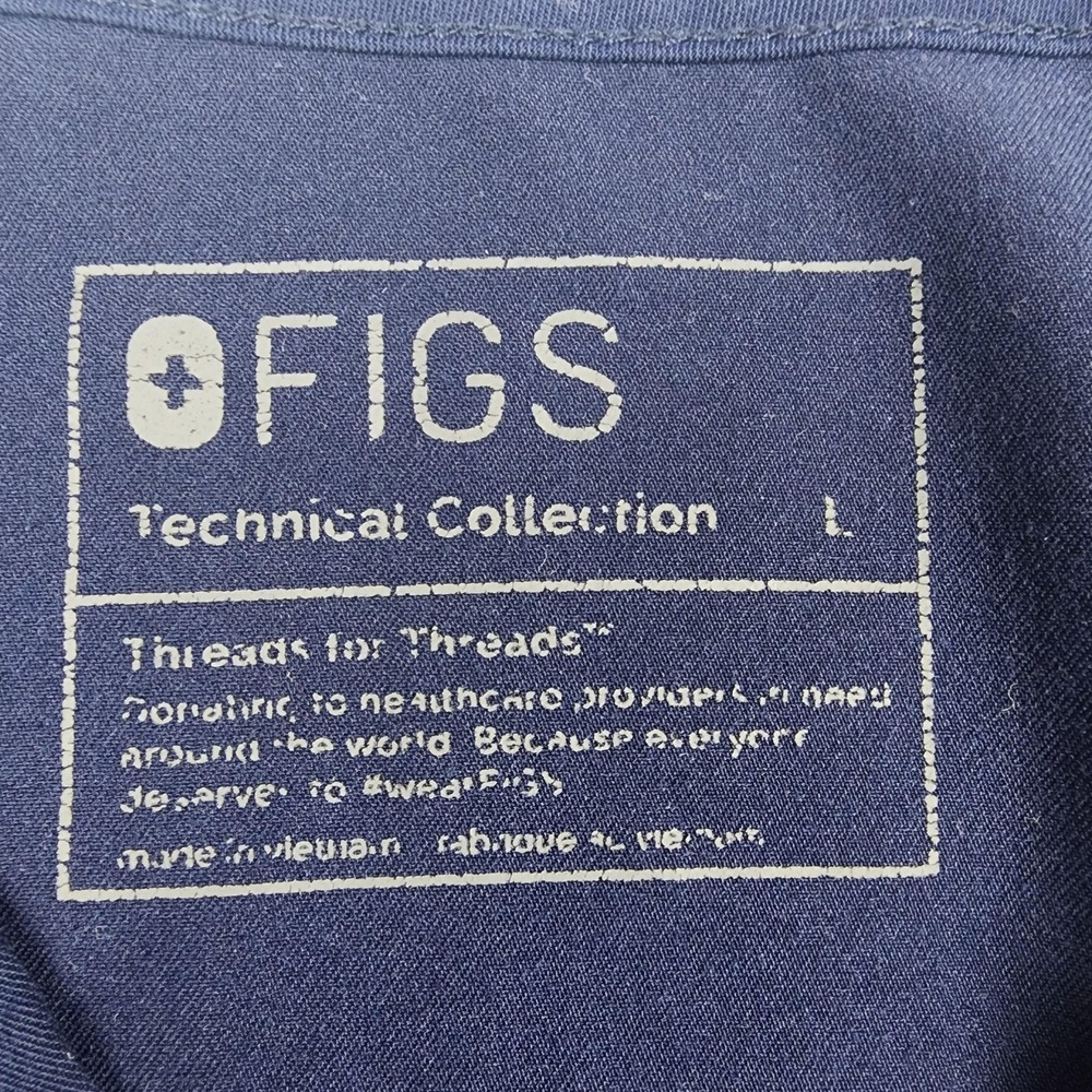 FIGS Scrub Set Womens L Blue Technical Collection Casma V Neck Top Cargo Pants - Picture 4 of 16